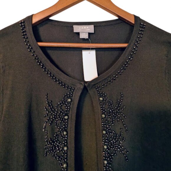NWT Jana Women's Black Cardigan with Beads Embroidery - Picture 4 of 4
